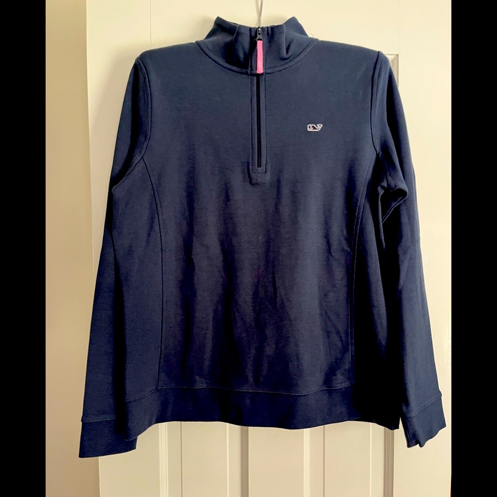 Vineyard Vines 100% cotton with a quarter zip accented with the pink ribbon-NWOT